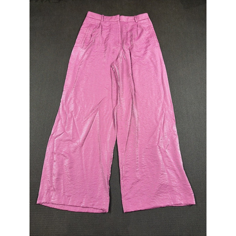 Anthropologie‎ Maeve Size 10 Shimmered Wide-Leg Trousers Orchid High Waist